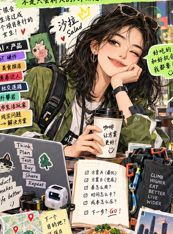 Sarah 的人物拼贴插画
